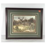 Deer print by Beecham nicely framed and triple