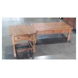 Coffee Table with non-matched End table, both oak