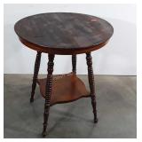Antique Lamp Table, turned decor legs, turtle
