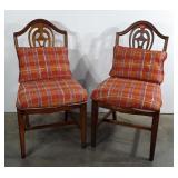 Pair of Dining Chairs, padded cushion seating,
