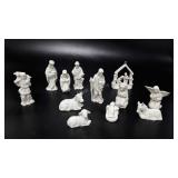 Porcelain nativity scene figurines