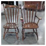 Pair of Maple Dining Chairs, one Captain