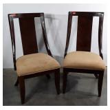 Pair of Formal Dining Chairs, flame mahogany,