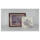 Wall art, framed floral picture 22x18 and