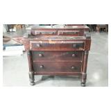 Empire chest, veneer damage and cracks as shown