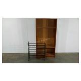 Bookcase, 30.5 x 11.5 x 61, and shoe rack,