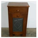 Trash can cabinet, punched metal detail,  single