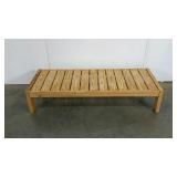 Low natural wood bench, 53.5 x 20 x 11