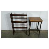 Book rack and small wheeled cart