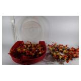 Wreaths (2) & storage tote