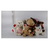 Plush bears (6), have a few small stains