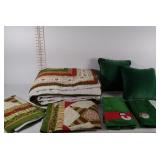 Quilt (Queen), 2 shams, hand towels, pillows,