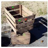 Two early wood Apple Crates