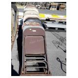 Metal Folding Chairs with Rolling Storage Rack,