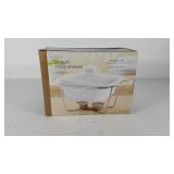Square ceramic food warmer, new in box
