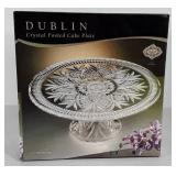 Shannon Crystal Dublin footed cake plate, new in