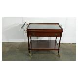 Tea cart with removable tray, 30 x 18 x 29, glass