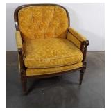 Early Living Room Chair, gold color fabric, solid