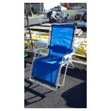 Outdoor Poolside Gravity Chair, blue mesh wide