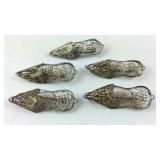 Five sterling shoe design pins 5grams