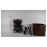 Western themed mirror, candle holders (4), tote