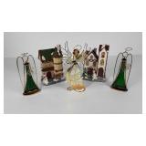 Christmas holiday decor, leaded glass & capiz