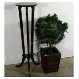 Tall plant stand with metal feet,  40.5" tall,