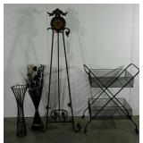 Home decor group, easel stand-broken as shown ,