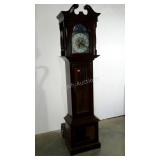 Grandfather clock, beautiful cloisonne face,