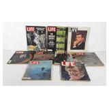 Life magazines, includes JFK, moon landing, and
