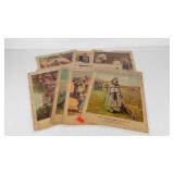 Nine Laminated Bible study prints, dated