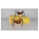 Two spider design votive candleholders with gift