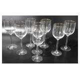 Lenox gold rimmed stemware, wine glasses, seven