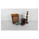 Home decor, decorative waste basket, brass