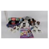 Rolls of yarn, ribbon, design & iron