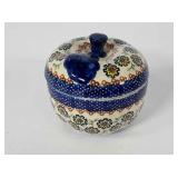 Polish Pottery apple shaped covered dish