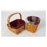 Two small Longaberger baskets, 2003 handled and