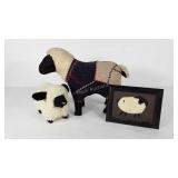Sheep decor, handmade quilted stands 12" tall,