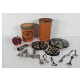 Kitchenwares, abalone trivets, terracotta