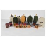 Wooden house blocks, two sizes