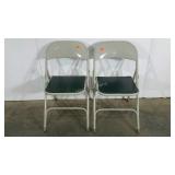 Metal folding chairs, Samson brand, vinyl seats