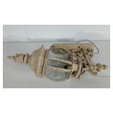 Iron porch light, painted, previously installed,