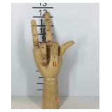 Adjustable wooden decorative hand figurine
