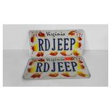 Pair of custom Virginia License plates,  RD Jeep