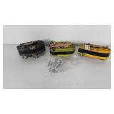 Three E-track ratchet straps and hooks