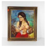Nude painting on canvas, signed Vortes, some