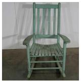 Slat seat rocking chair, painted, cracks as