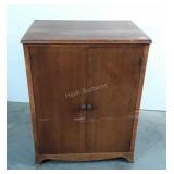 Record Storage Cabinet, Walnut, Double doors give