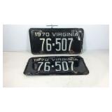 1970 Virginia license plate 76-507