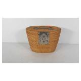 Nantucket style basket purse, 11" × 9" × 8"